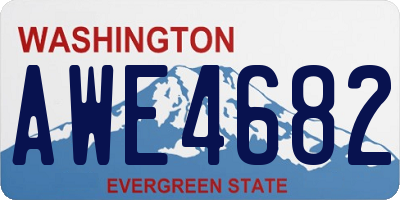WA license plate AWE4682