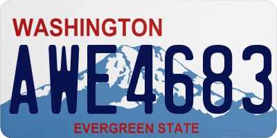 WA license plate AWE4683