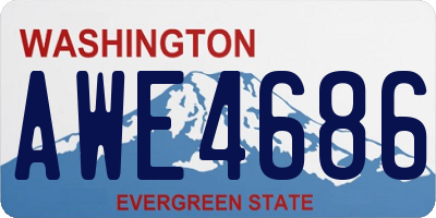 WA license plate AWE4686