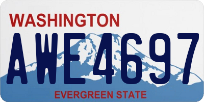 WA license plate AWE4697