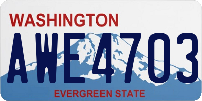 WA license plate AWE4703