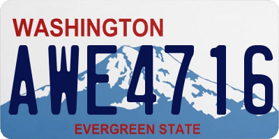 WA license plate AWE4716