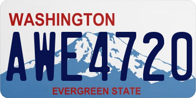 WA license plate AWE4720