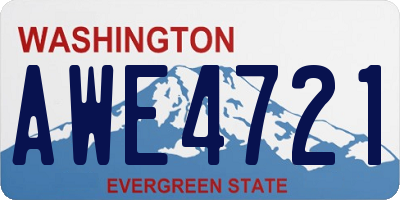 WA license plate AWE4721