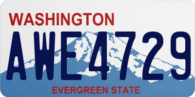 WA license plate AWE4729