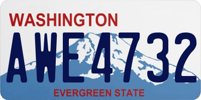 WA license plate AWE4732