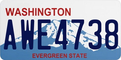 WA license plate AWE4738