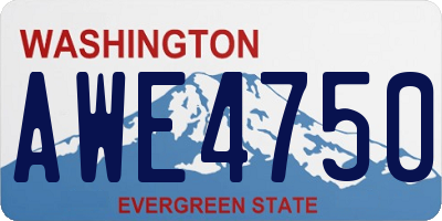 WA license plate AWE4750