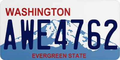 WA license plate AWE4762