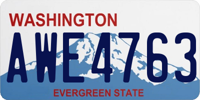 WA license plate AWE4763