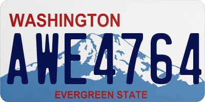 WA license plate AWE4764