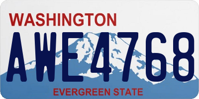 WA license plate AWE4768