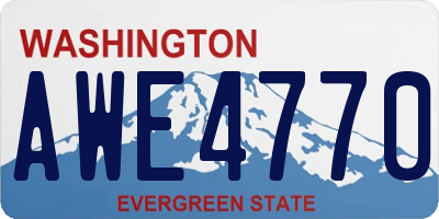 WA license plate AWE4770