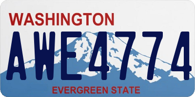 WA license plate AWE4774