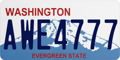 WA license plate AWE4777