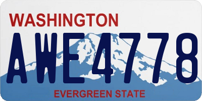WA license plate AWE4778
