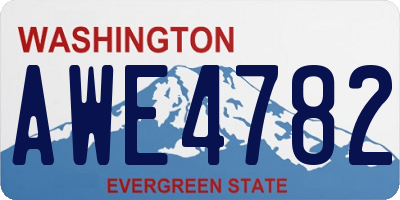 WA license plate AWE4782