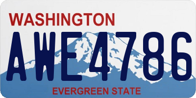 WA license plate AWE4786