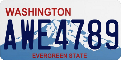 WA license plate AWE4789