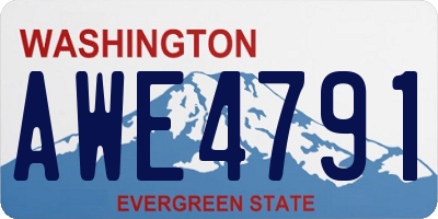 WA license plate AWE4791