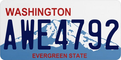 WA license plate AWE4792
