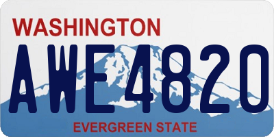 WA license plate AWE4820