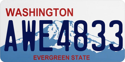 WA license plate AWE4833