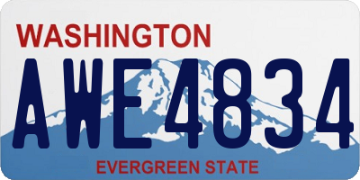 WA license plate AWE4834