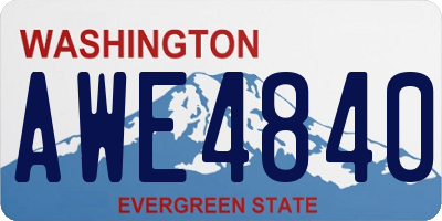 WA license plate AWE4840