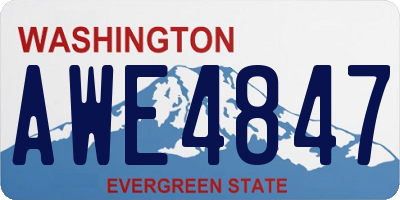 WA license plate AWE4847