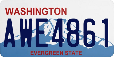 WA license plate AWE4861