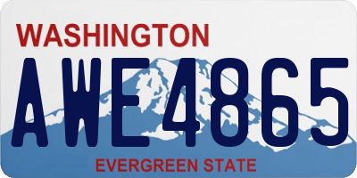 WA license plate AWE4865