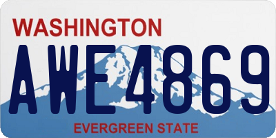WA license plate AWE4869