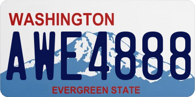 WA license plate AWE4888