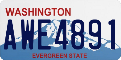 WA license plate AWE4891