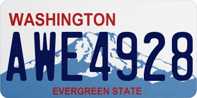 WA license plate AWE4928