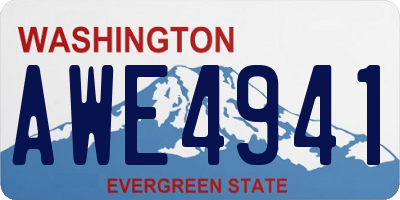 WA license plate AWE4941