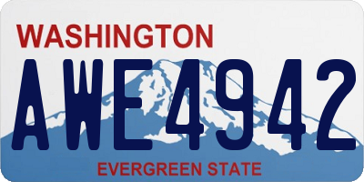 WA license plate AWE4942