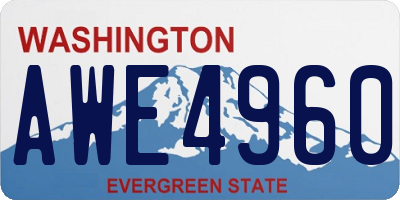 WA license plate AWE4960