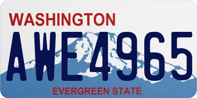WA license plate AWE4965
