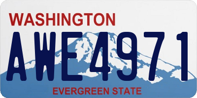 WA license plate AWE4971