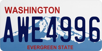 WA license plate AWE4996