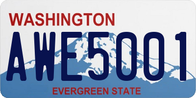 WA license plate AWE5001