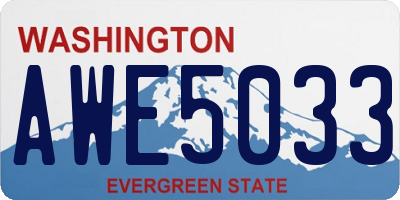 WA license plate AWE5033