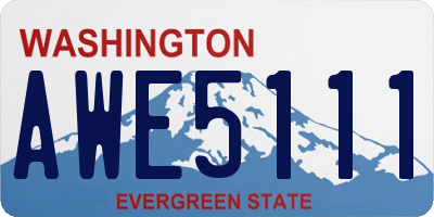 WA license plate AWE5111