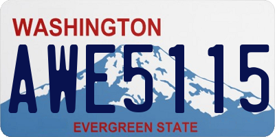 WA license plate AWE5115