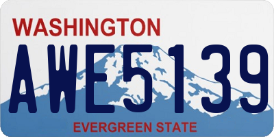 WA license plate AWE5139