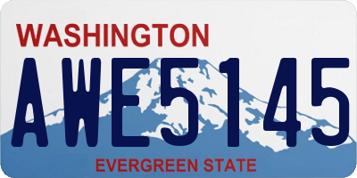 WA license plate AWE5145
