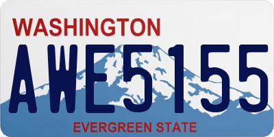 WA license plate AWE5155