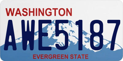 WA license plate AWE5187